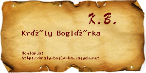 Krály Boglárka névjegykártya
