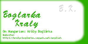 boglarka kraly business card