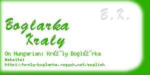 boglarka kraly business card